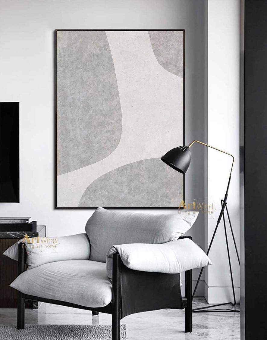 Gray Handmade You Contemporary Dining Abstract Canvas Artwork 0KH5X